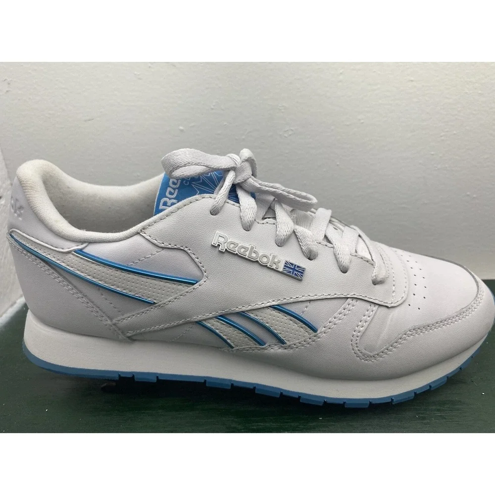 Reebok Classic Leather White Blue Mens Sneakers 49799 Size 9